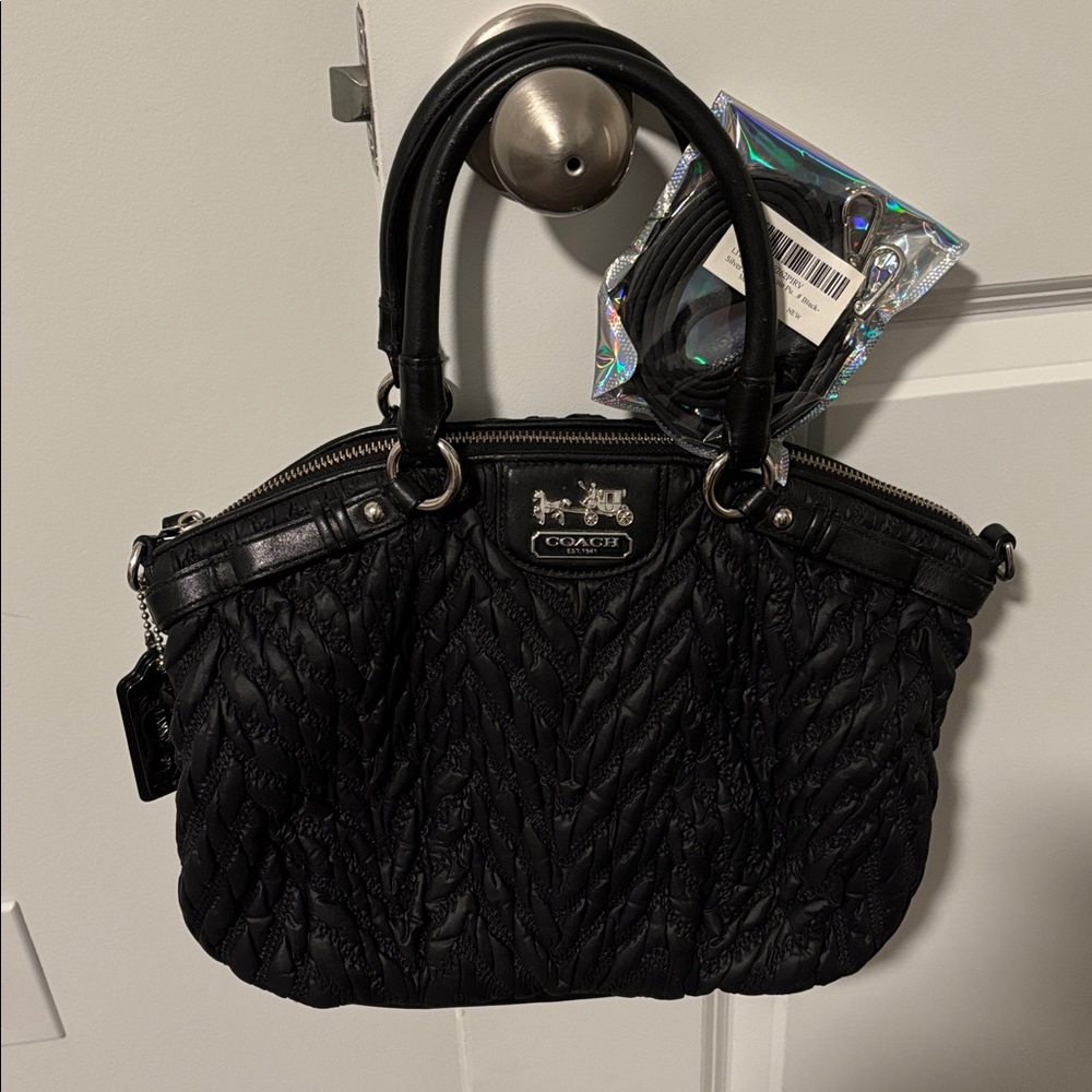 Coach 70th Anniversary Black Quilted Bag with unbranded shoulder strap. 🫶💛💫